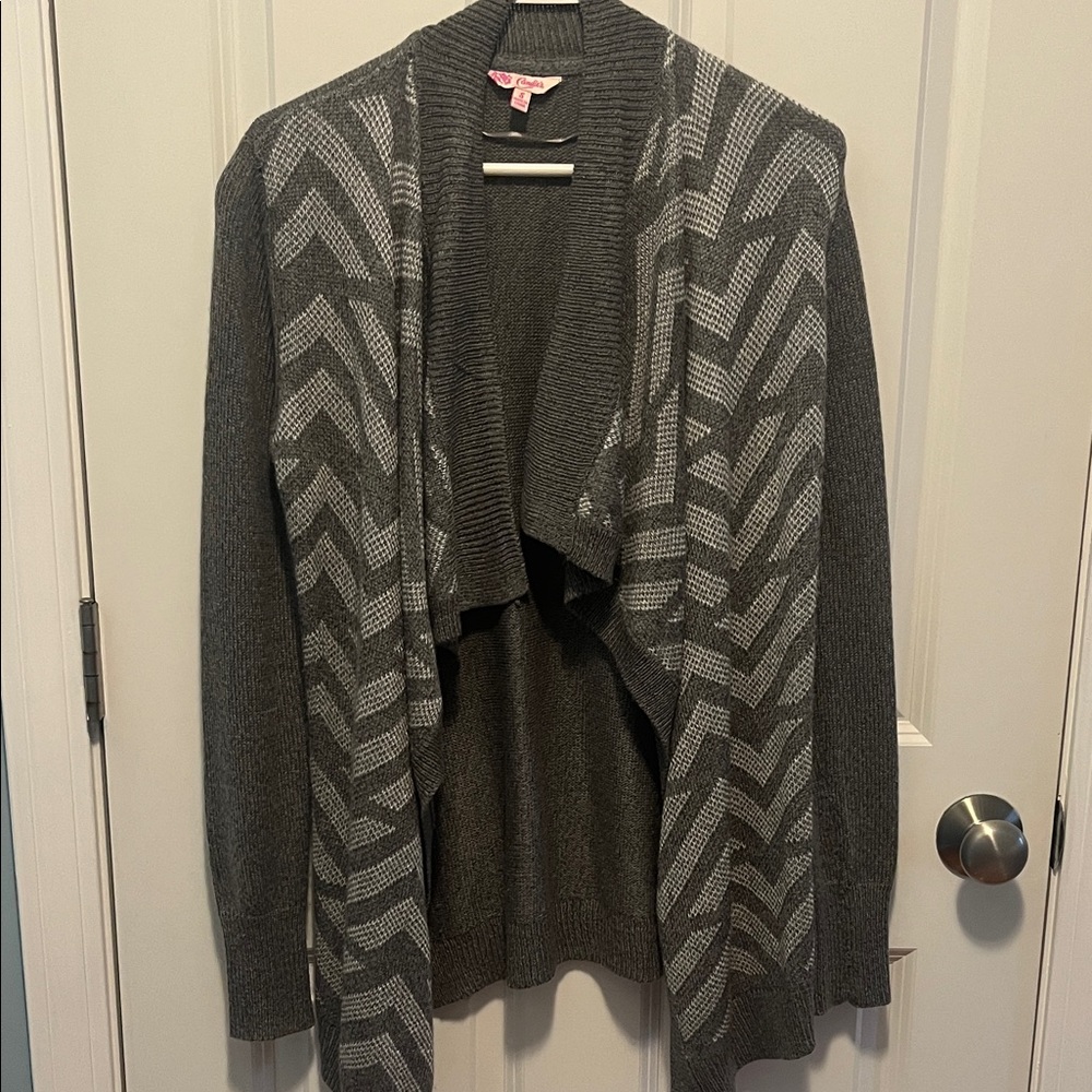 Candie's Gray Chevron Cardigan